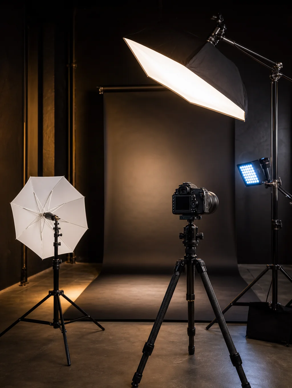 Iris photography session setup with stabilization chin rest and macro camera system